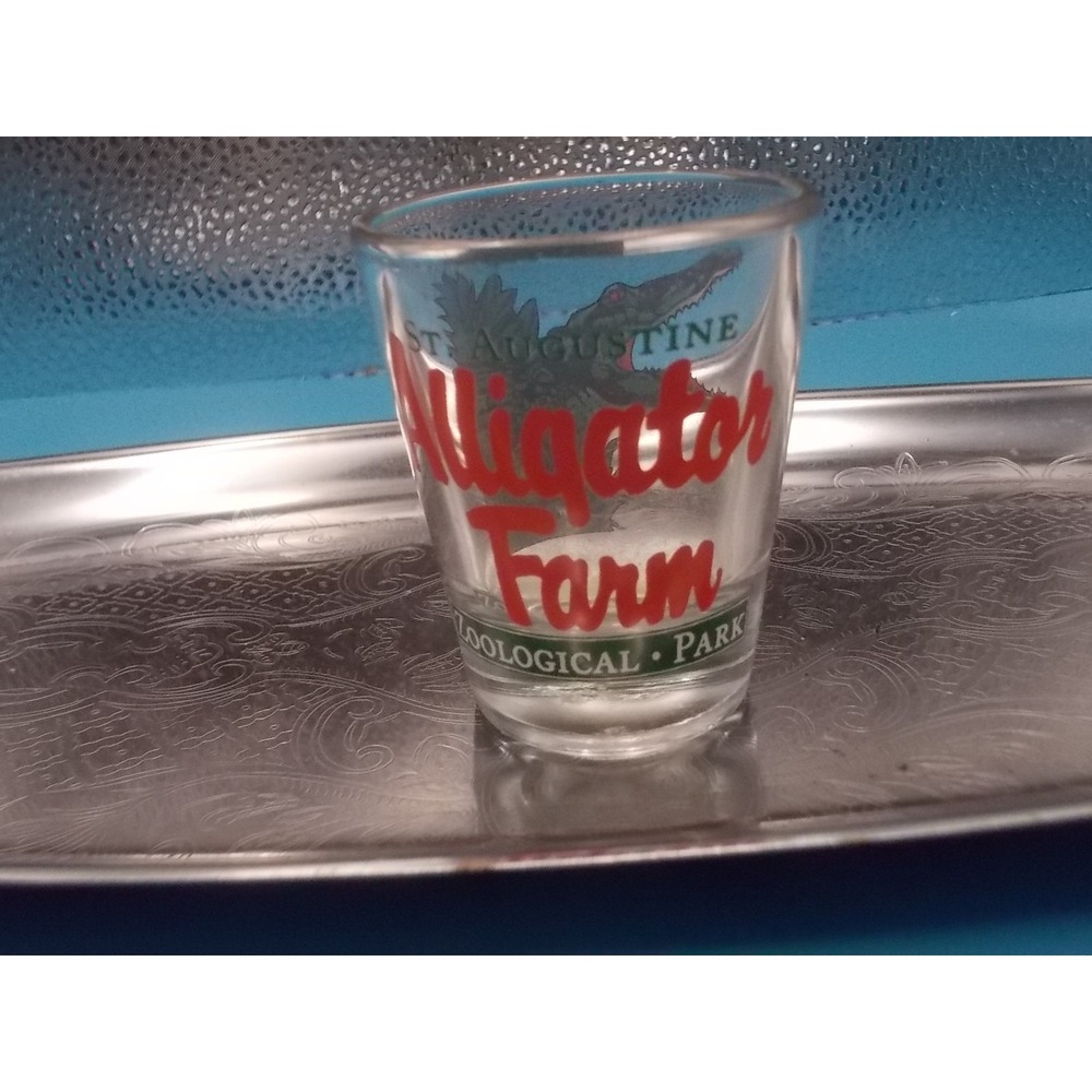 Vintage St. Augustine Alligator Farm Zoological Park Shot Glass Florida Souvenir